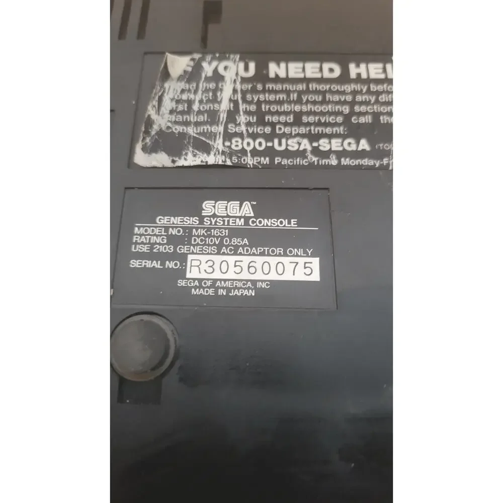 Sega Genesis Model 2 MK-1631 Made In Japan Tested Working + Manuals